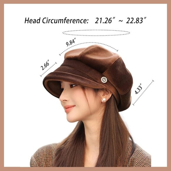 Women Newsboy Cap Polyester Vintage Style Short Brim Autumn Fashion main image 4